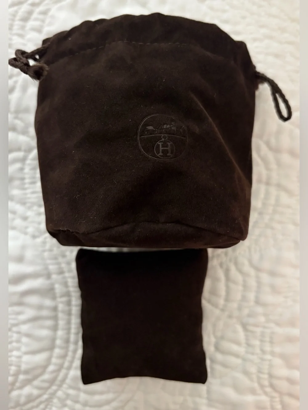 Hermes Brown Velvet Travel Storage Bag